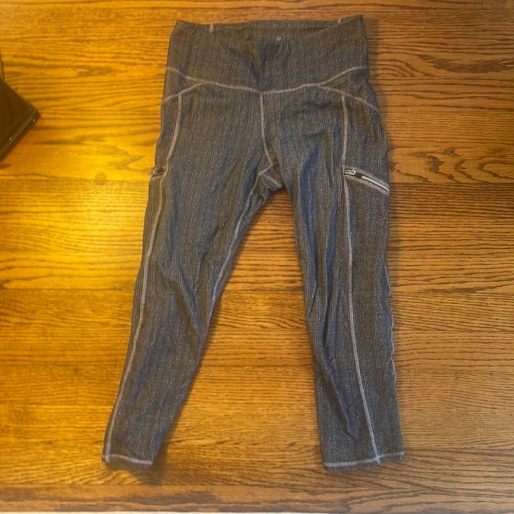 Athleta Herringbone Gray Yoga Pants